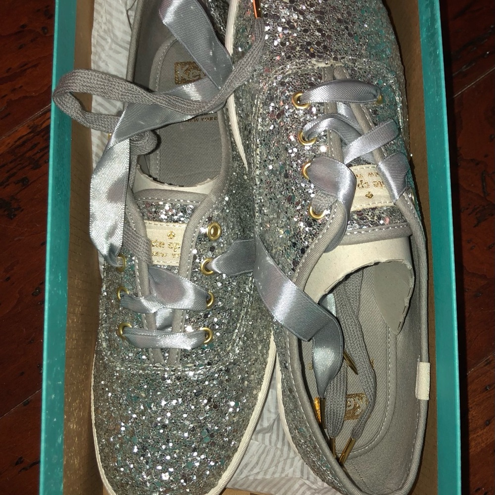 Keds x Kate Spade Silver Glitter Sneakers